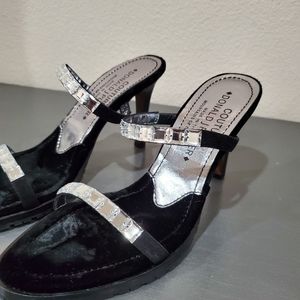 Donald J Pliner Callie Black suede Size 6.5 Mule style heels